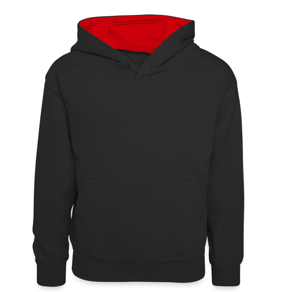 Kids’ Contrast Hoodie - black/red